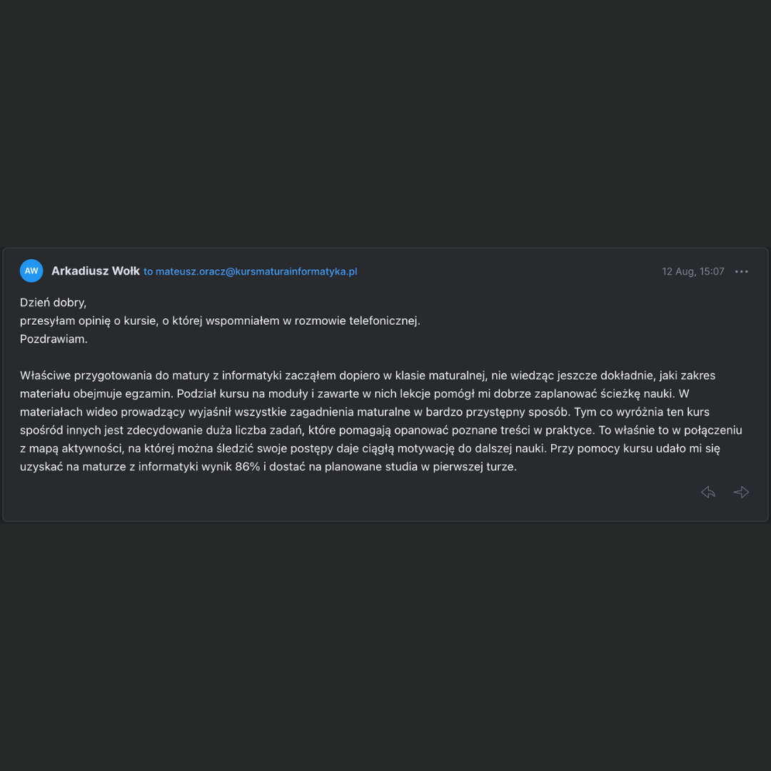 Opinia ucznia Arkadiusz-2025