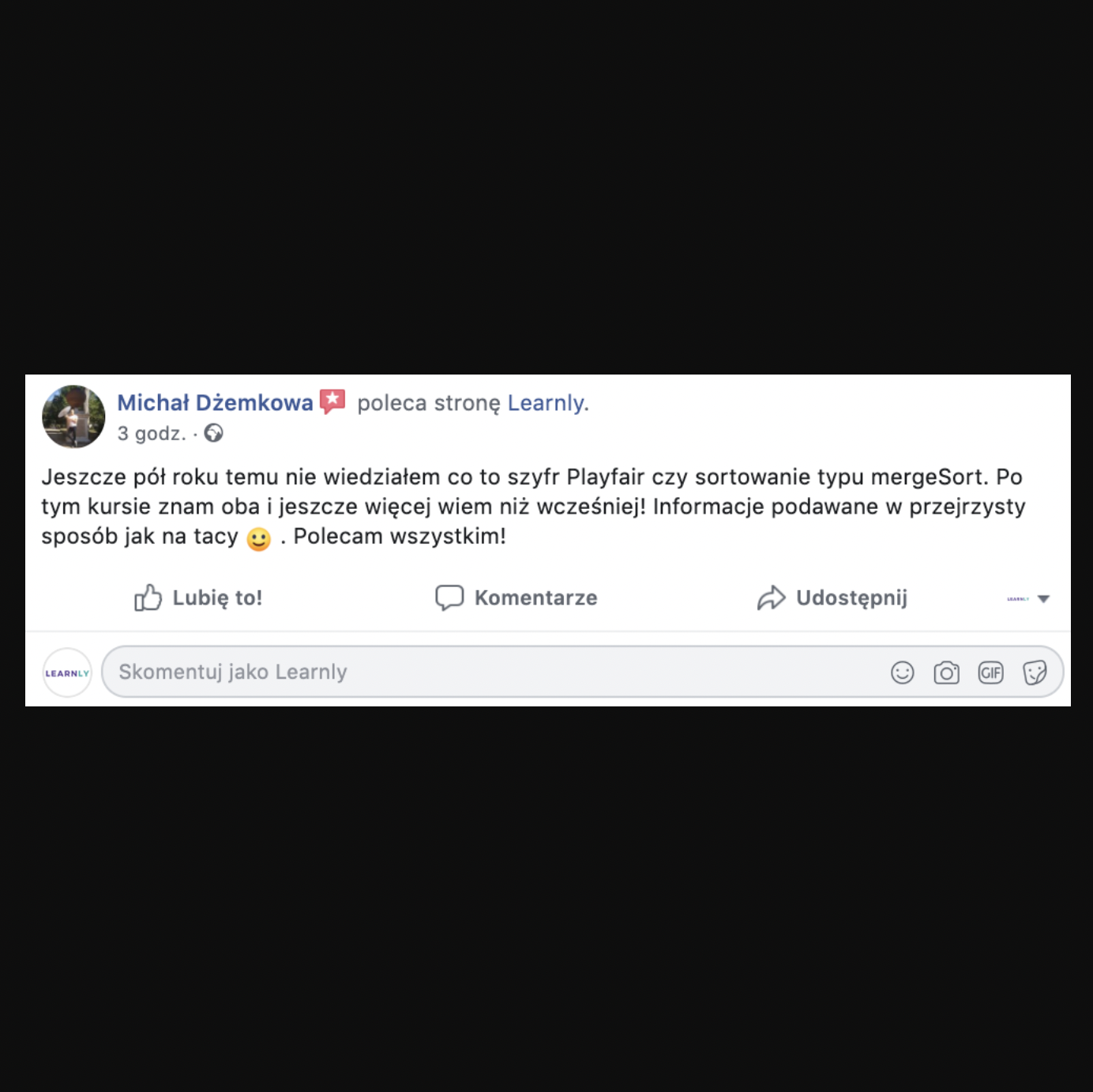 Opinia ucznia Michal