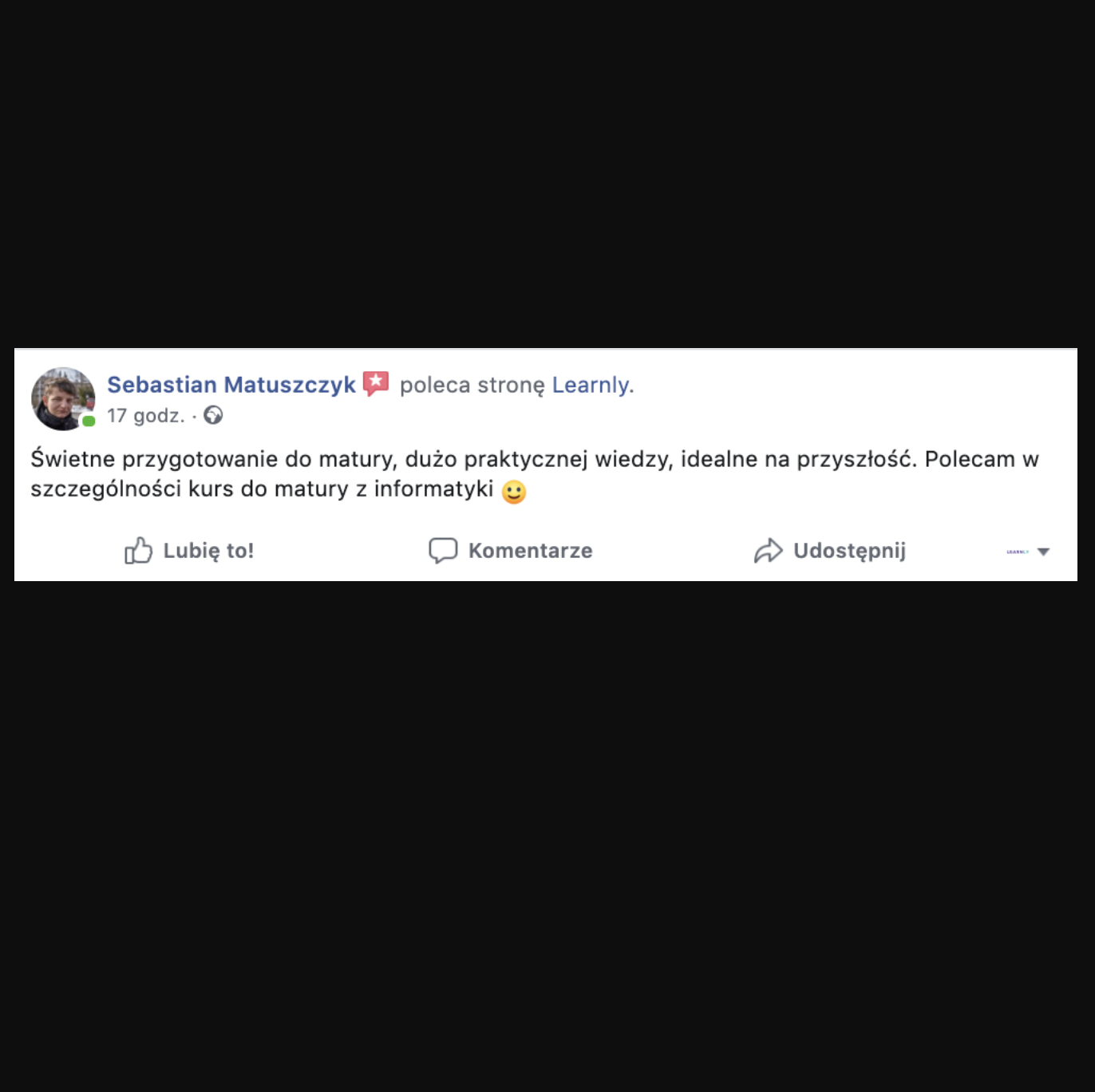 Opinia ucznia Sebastian
